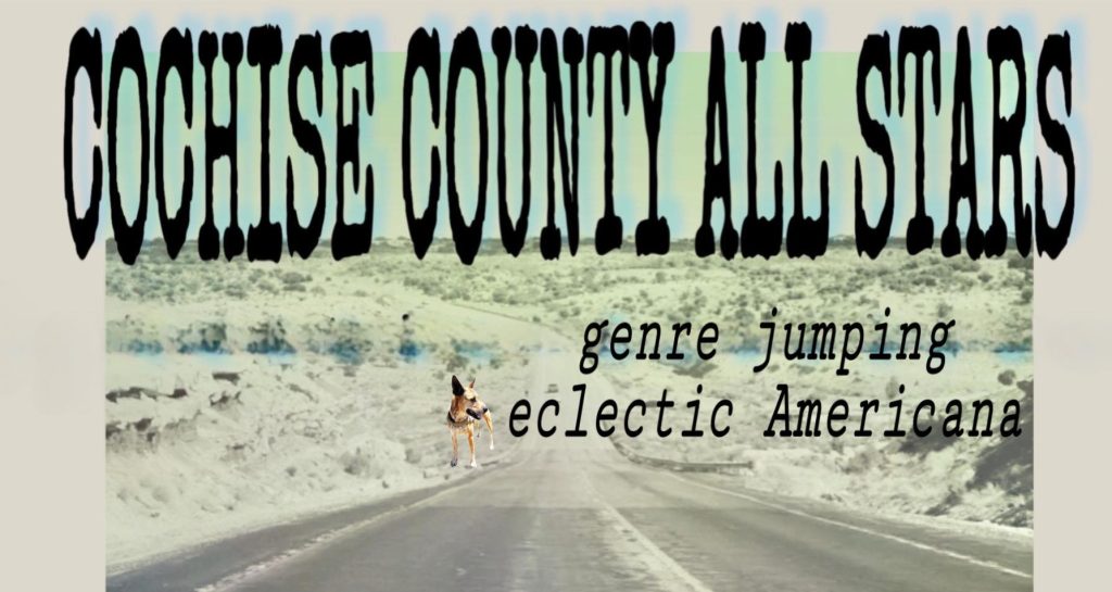 Tucson Live Music March 2026: What to See (March 20–26) 8 Cochise County All Stars promotional image featuring a desert road scene and eclectic Americana theme for a Tucson live music March 2026 performance.