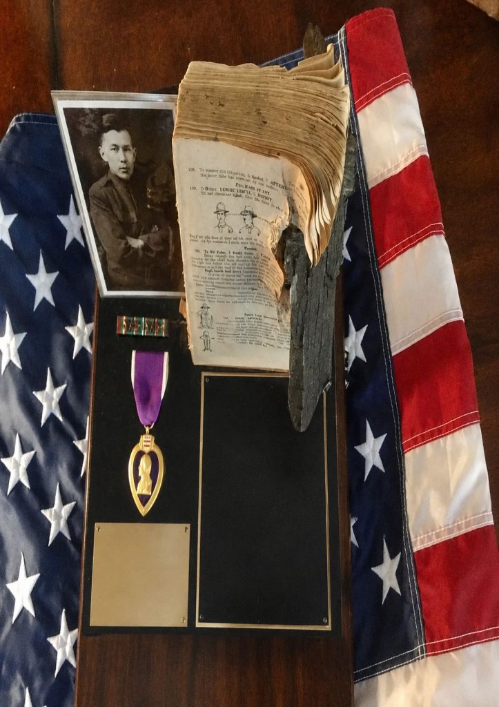 Dan Osterman's grandfathers Purple Heart.