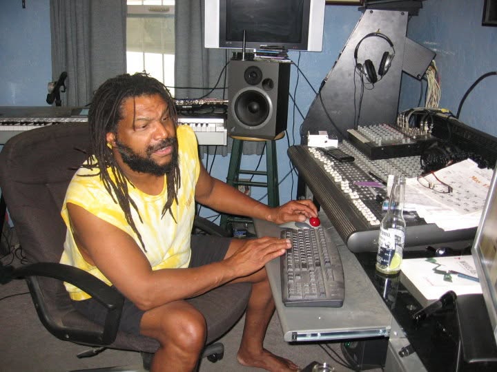 Tucson Musician Spotlight: Amochip Dabney 11 Amochip Dabney working in his home recording studio, 2010. Photo by Scott Stinson.