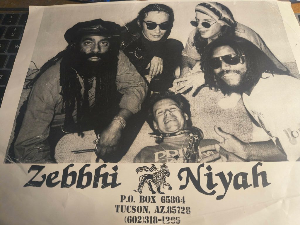 Tucson Musician Spotlight: Amochip Dabney 16 Zebbhi Niyah band photo with Amochip Dabney, early Tucson reggae group